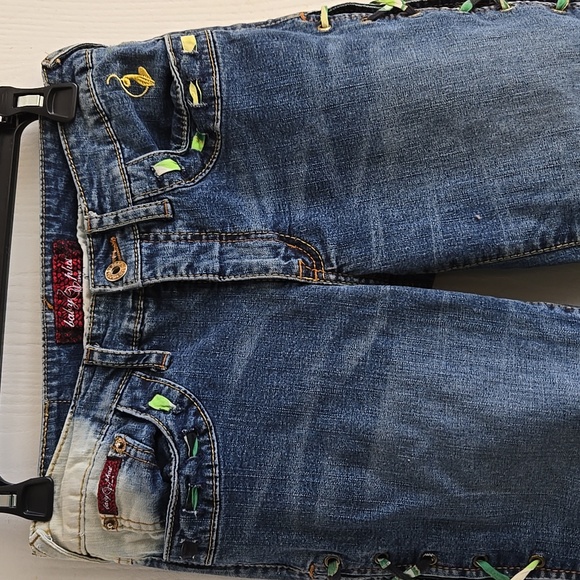 ⭐️ Host Pick ⭐️ X2  KIDS 7 Baby Phat Denim Capri Lace Up Leg  Pants - Picture 7 of 14